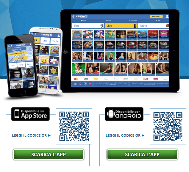 App mobile del CasinòYES per Android e iPhone   iOS