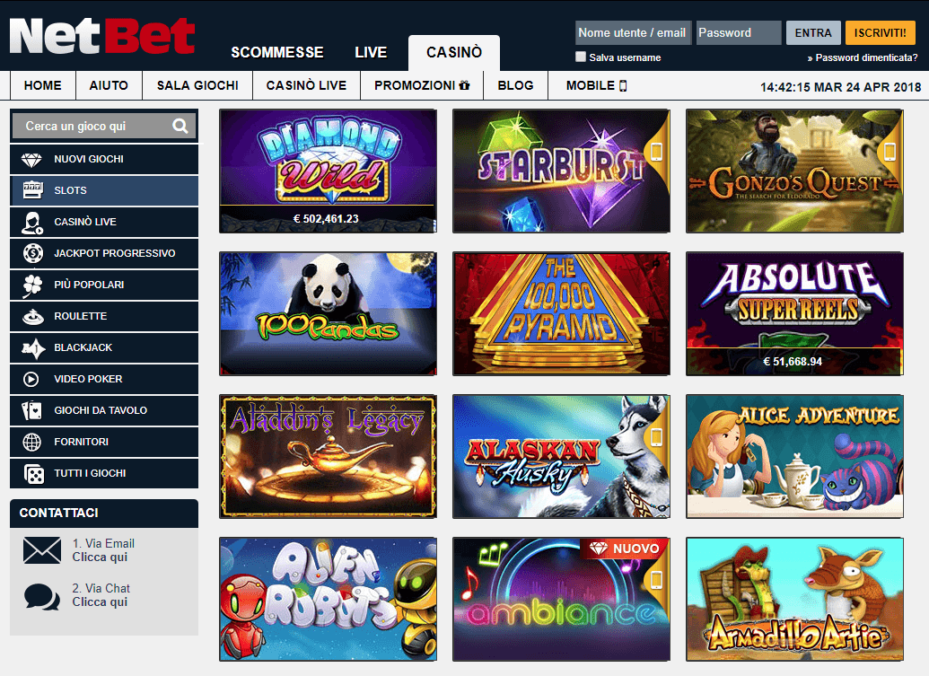 NetBet Casino Giochi Slot