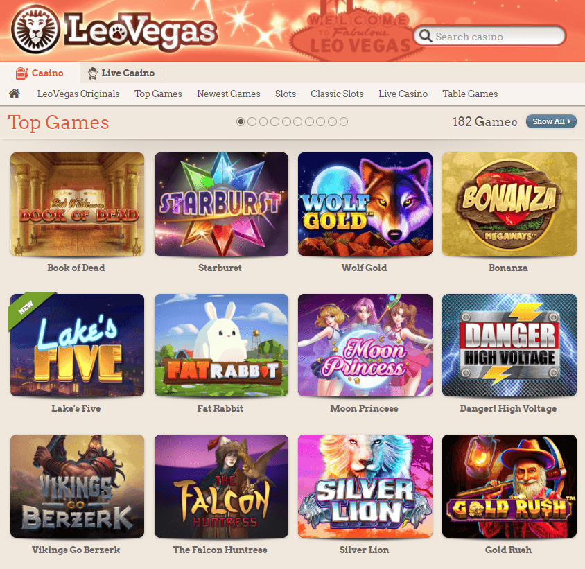 LeoVegas Casino Giochi Slot